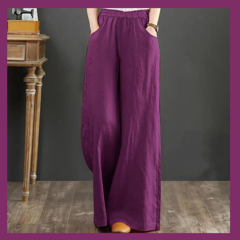 Women’s Linen Wide Leg Pants – Lightweight Summer Trousers