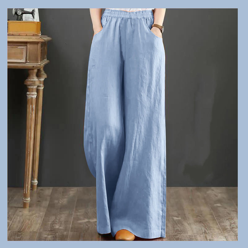 Women’s Linen Wide Leg Pants – Lightweight Summer Trousers
