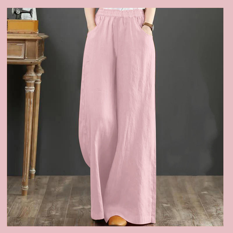 Women’s Linen Wide Leg Pants – Lightweight Summer Trousers