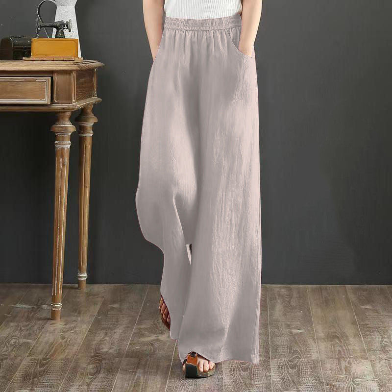 Women’s Linen Wide Leg Pants – Lightweight Summer Trousers