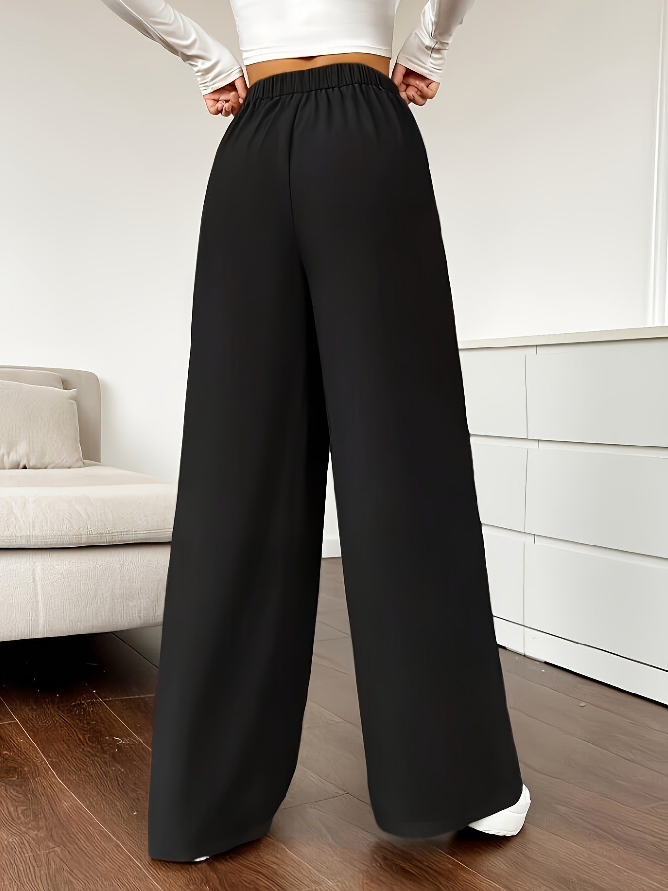 Women’s High Waist Wide Leg Pants – Trendy Loose Fit Trousers