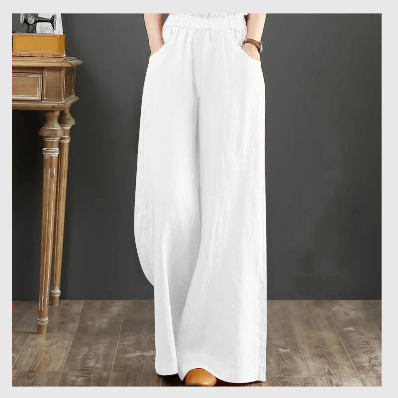 Women’s Linen Wide Leg Pants – Lightweight Summer Trousers