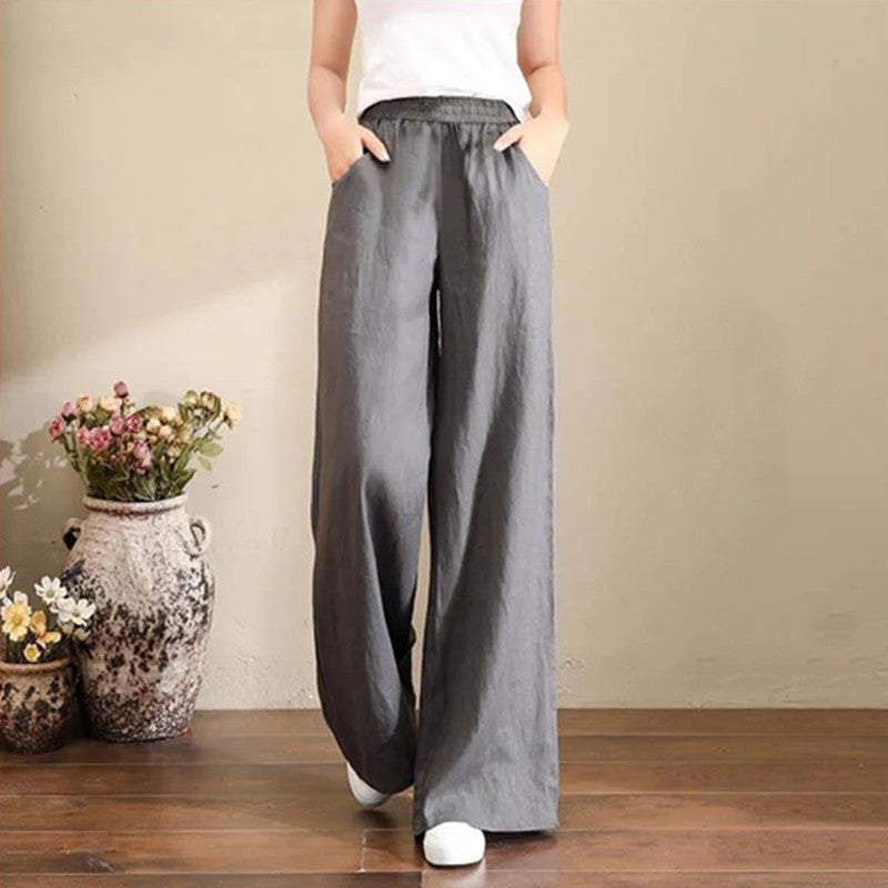 Women’s Linen Wide Leg Pants – Lightweight Summer Trousers