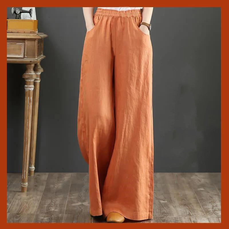 Women’s Linen Wide Leg Pants – Lightweight Summer Trousers