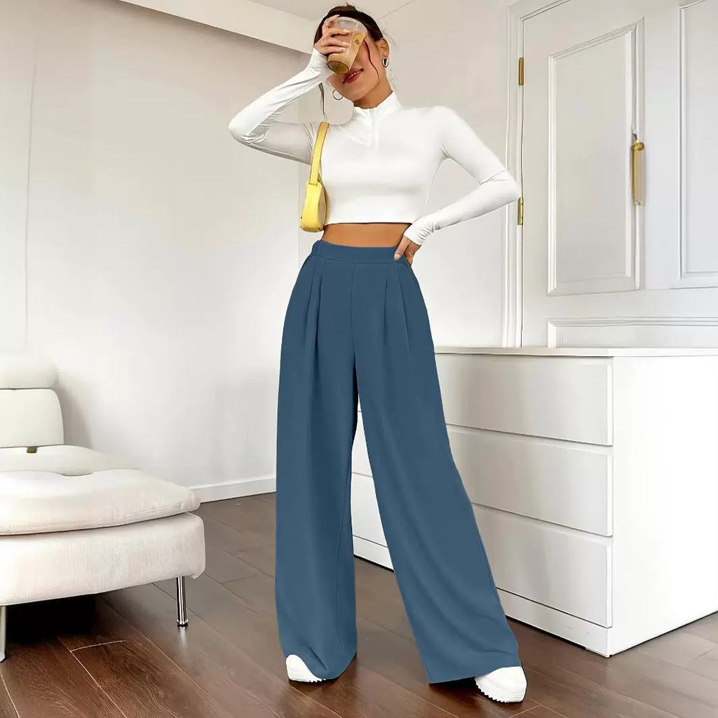 Women’s High Waist Wide Leg Pants – Trendy Loose Fit Trousers